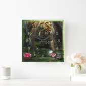 虎は野生の平和を必要とする スクエア壁時計 (ホーム)