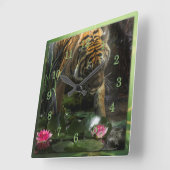 虎は野生の平和を必要とする スクエア壁時計 (傾斜)