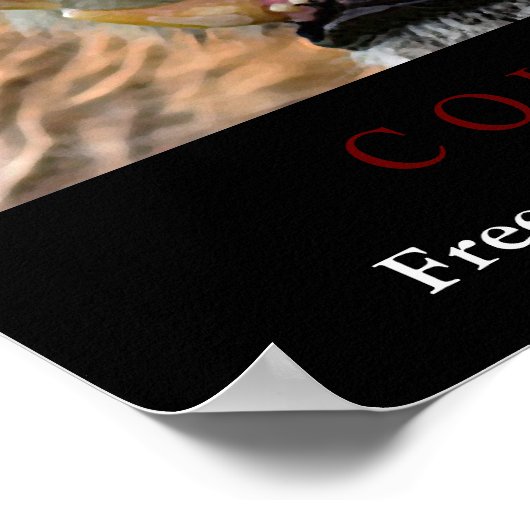 虎やる気を起こさせるの自由を勇気づけはっきりした ポスター (角)