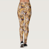 虎を伴う熱帯花柄 レギンス (裏面)