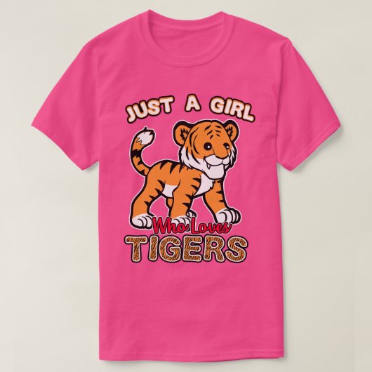 虎を愛する女の子 Tシャツ (デザイン正面)