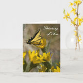 虎アゲハチョウ（ミュールの耳） カード (黄色い花)