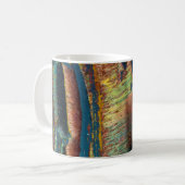 虎カラフルの目の抽象芸術 コーヒーマグカップ (正面左)