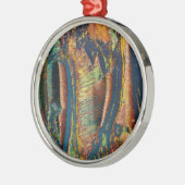 虎カラフルの目の抽象芸術 メタルオーナメント (左)