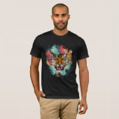 虎カラフル頭 Tシャツ (正面フル)