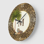 虎ヒョウ柄のモノグラム ラージ壁時計 (傾斜)