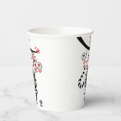 虎中国のと赤の花の新年 紙コップ (左)