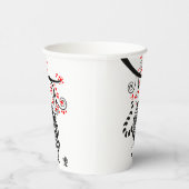 虎中国のと赤の花の新年 紙コップ (右)