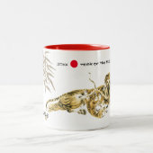 虎中国のの年 |カスタム年と名前 ツートーンマグカップ (中央)