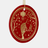 虎中国のの幸せな新年 セラミックオーナメント (右)