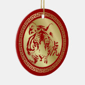 虎中国のの幸せな新年 セラミックオーナメント (右)
