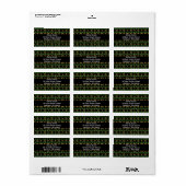 虎中国のの緑のパターンの新年 ラベル (フルシート)