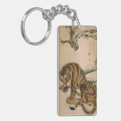 虎図、若冲のトラ、Jakuchūの日本芸術 キーホルダー (正面左)