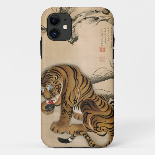 虎図、若冲のトラ、Jakuchūの日本芸術 Case-Mate iPhoneケース (裏面)
