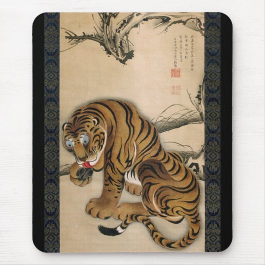 虎図,若冲虎,若冲 マウスパッド (正面)