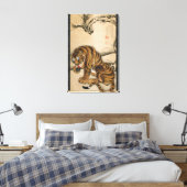 虎図,若冲虎，若冲，日本美術 キャンバスプリント (インサイチュ (寝室))