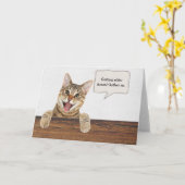 虎猫のおもしろい文字バブル カード (黄色い花)