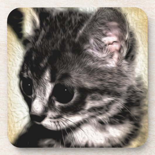 虎猫の子ネコ コースター (正面)