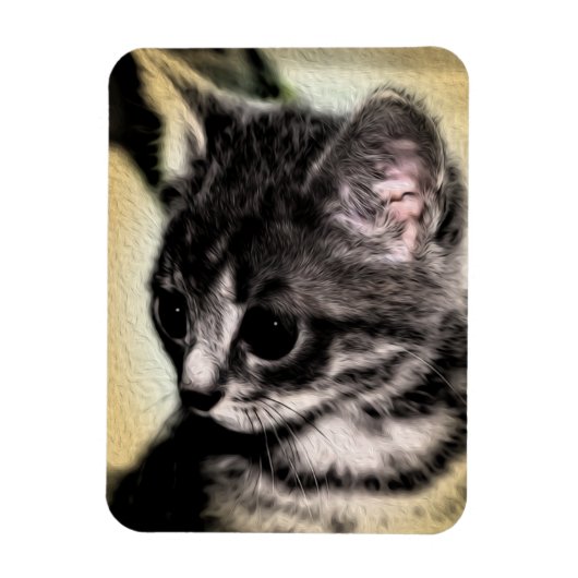 虎猫の子ネコ マグネット (縦)