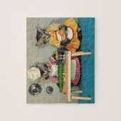 虎猫の子猫シェフと虎猫の子猫アシスタント ジグソーパズル (縦)