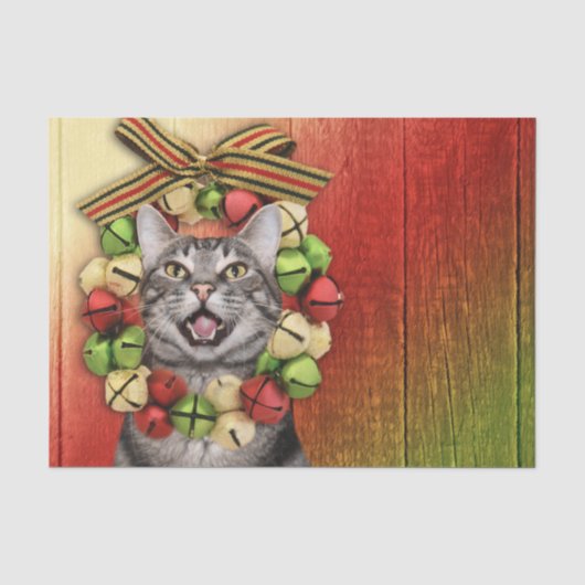 虎猫の子猫猫のクリスマス 薄葉紙 (正面)