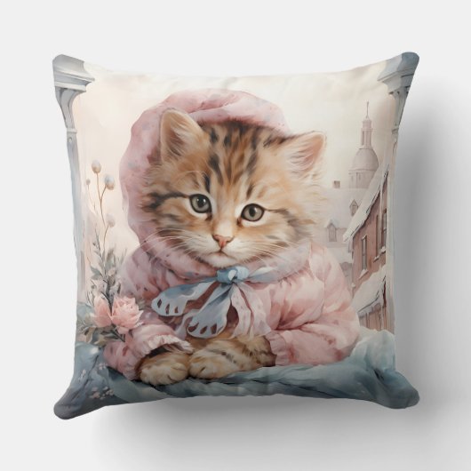 虎猫の子猫 クッション (裏面)