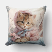 虎猫の子猫 クッション (正面)