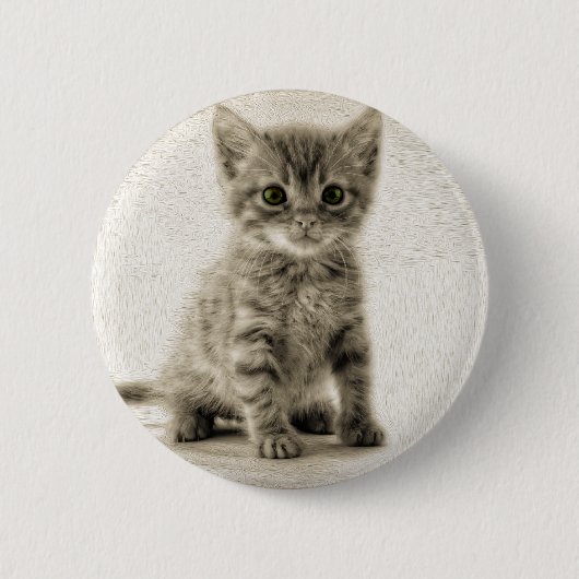 虎猫の子猫 缶バッジ (正面)