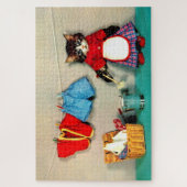 虎猫の洗濯日 ジグソーパズル (縦)