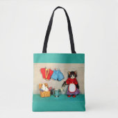 虎猫の洗濯日 トートバッグ (正面)