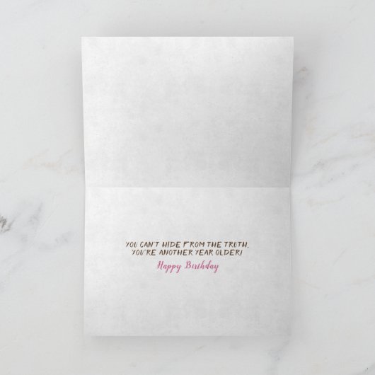 虎猫の誕生日ユーモア カード (内部)