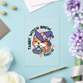 虎猫ウィッチブリューキュートハロウィーンキャットデザイン アクリル招待状 (インサイチュ (ウェディング))