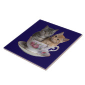 虎猫キッテンティーカップ装飾瓦 タイル (側面)