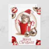 虎猫キットンクリスマス シーズンポストカード (正面/裏面)
