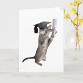 虎猫キットン卒業カード カード (黄色い花)