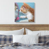 虎猫キットン反射鏡 キャンバスプリント (インサイチュ (寝室))