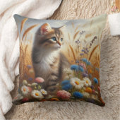 虎猫キットン猫好きフローラ20x20コットン クッション (ブランケット)