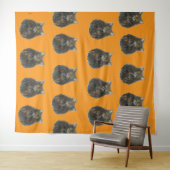 虎猫タイガーキャッツペットオレンジマウリエンジラードファミリア タペストリー (インサイチュ(横))