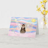 虎猫タイガーキャットエンジェルinクラウド カード (黄色い花)