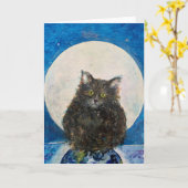 虎猫タイガーキャットキットンミディアムルーレンジラード カード (黄色い花)