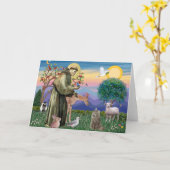 虎猫ノルウェーフォレストキャットセントフランシス カード (黄色い花)