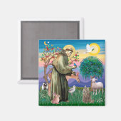 虎猫ノルウェーフォレストキャットセントフランシス マグネット (正面/裏面)