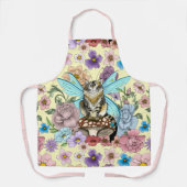 虎猫フェアリー猫キノコフローラ エプロン (正面)