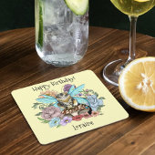 虎猫フェアリー猫キノコフローラ スクエアペーパーコースター