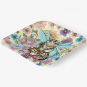 虎猫フェアリー猫キノコフローラ ペーパープレート (傾斜あり)