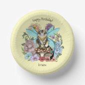 虎猫フェアリー猫キノコフローラ ペーパーボウル (正面)