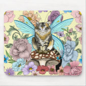 虎猫フェアリー猫キノコフローラ マウスパッド (正面)