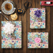 虎猫フェアリー猫キノコフローラ ラッピングペーパーシート