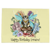 虎猫フェアリー猫キノコフローラ ラージペーパーバッグ (裏面)