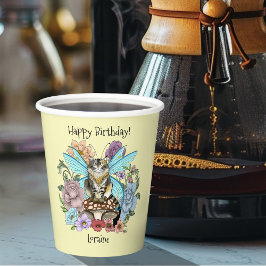 虎猫フェアリー猫キノコフローラ 紙コップ